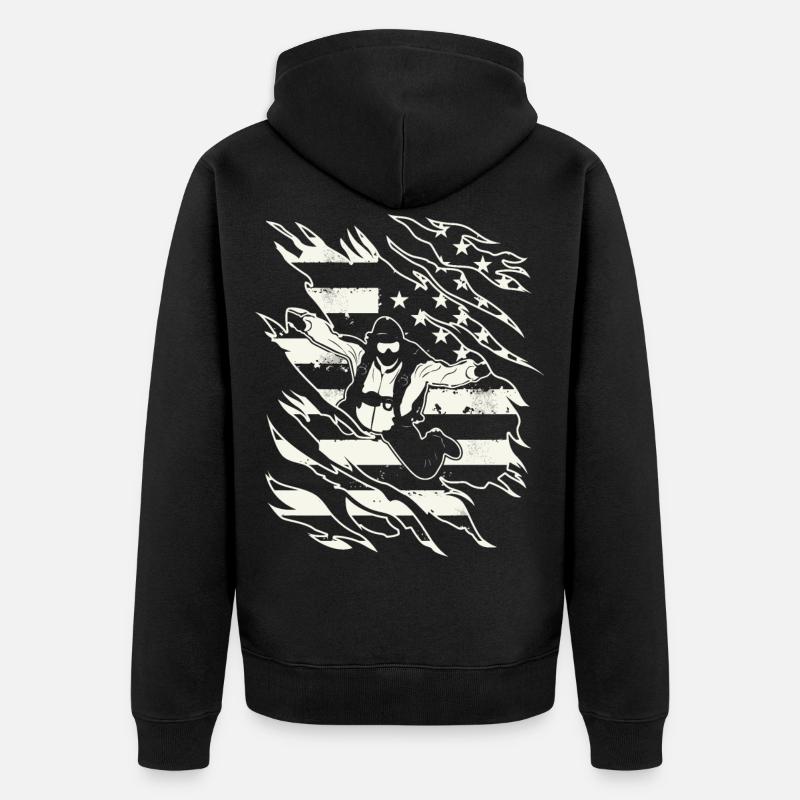 Parachutisme parachutisme parachutiste parachutisme - Veste à capuche bio Premium Unisexe - noir