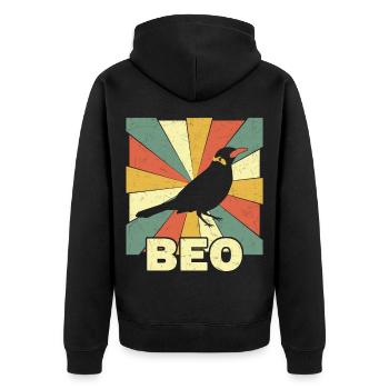Beo, Mynah for bird lovers and gift - Unisex Premium Organic Zip Hoodie - black - Back - Nico (187cm)