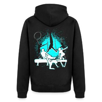 Gym Workout Gymnastics Gymnastics Gymnastics - Unisex Premium Organic Zip Hoodie - black - Back - Nico (187cm)
