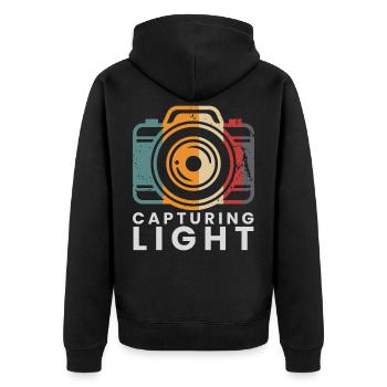 Caméra rétro flash photographe photo Photo Camera - Veste à capuche bio Premium Unisexe - noir - Dos - Nico (187cm)