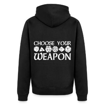 Board Game RPG RPG Board Games larp D20 - Unisex Premium Organic Zip Hoodie - black - Back - Nico (187cm)