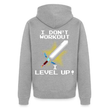 Gamer Gaming Videospiel Videogame Konsole zocken - Unisex Premium Bio Zip Hoodie - Grau meliert - Hinten - Nico (187cm)