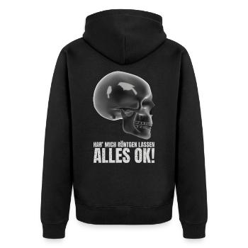 Chemise drôle disant rayons X du crâne d'oiseau - Veste à capuche bio Premium Unisexe - noir - Dos - Nico (187cm)