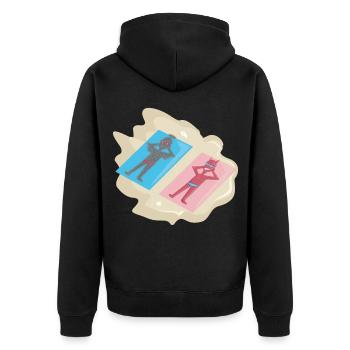 Ange et diable sur la plage - Veste à capuche bio Premium Unisexe - noir - Dos - Nico (187cm)