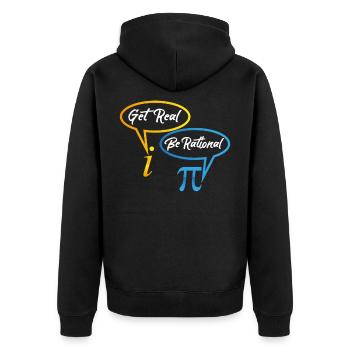 Mathematik Mathematiker Mathelehrer Reell Rational - Unisex Premium Bio Zip Hoodie - Schwarz - Hinten - Nico (187cm)