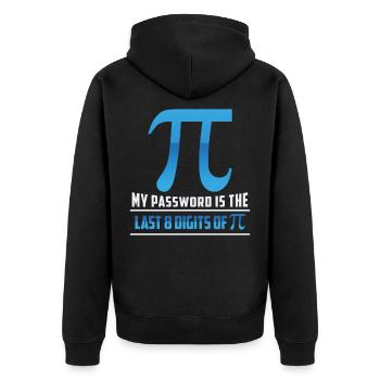 Mathematik Mathematiker Mathelehrer Funktionen Pi - Unisex Premium Bio Zip Hoodie - Schwarz - Hinten - Nico (187cm)