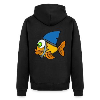 Poisson rouge malin Avec nageoire de requin - Veste à capuche bio Premium Unisexe - noir - Dos - Nico (187cm)