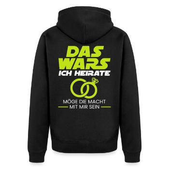 Junggesellenabschied T Shirt Ideen Outfit JGA - Unisex Premium Bio Zip Hoodie - Schwarz - Hinten - Nico (187cm)