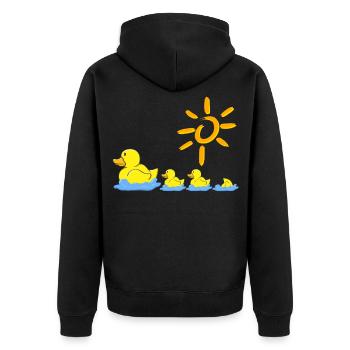 Duck Family Rubber Duck Bathing Duck - Unisex Premium Organic Zip Hoodie - black - Back - Nico (187cm)