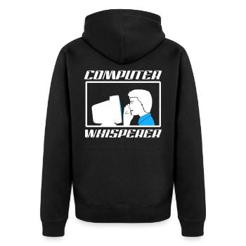Programmer Computer Scientist Computer Whisperer - Unisex Premium Organic Zip Hoodie - black - Back - Nico (187cm)
