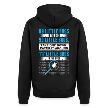 Programmierer Coder Informatiker Nerd Geek - Unisex Premium Bio Zip Hoodie - Schwarz - Hinten - Nico (187cm)