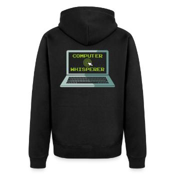 Programmer Computer Scientist Computer Whisperer - Unisex Premium Organic Zip Hoodie - black - Back - Nico (187cm)