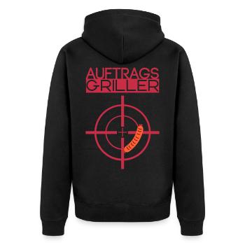 Order Griller Roast Grate - Unisex Premium Organic Zip Hoodie - black - Back - Nico (187cm)