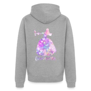 Ginderella Bachelorettes - Unisex Premium Organic Zip Hoodie - heather grey - Back - Nico (187cm)