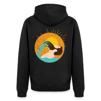 Bart Bart Barbe Barbe Barbe Eau Rétro Hipster - Veste à capuche bio Premium Unisexe - noir - Dos - Nico (187cm)