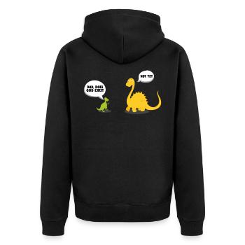 Atheismus Atheist Wissenschaft Dinosaurier Science - Unisex Premium Bio Zip Hoodie - Schwarz - Hinten - Nico (187cm)
