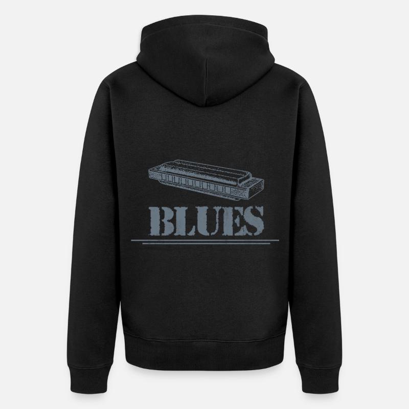 Harmonica blues - Veste à capuche bio Premium Unisexe - noir