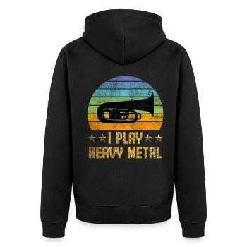 Tuba Je joue au heavy metal - Veste à capuche bio Premium Unisexe - noir - Dos - Nico (187cm)