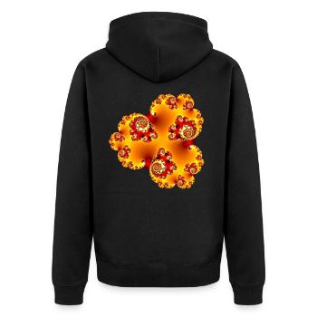 Fractal # 206_2 - Unisex Premium Organic Zip Hoodie - black - Back - Nico (187cm)
