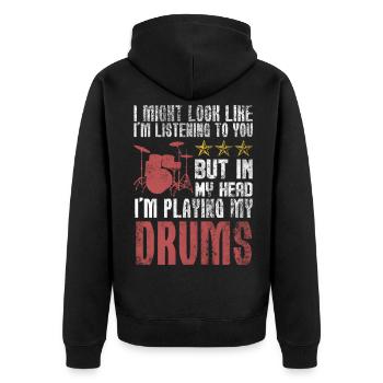 Batteur musicien de Drum - Veste à capuche bio Premium Unisexe - noir - Dos - Nico (187cm)