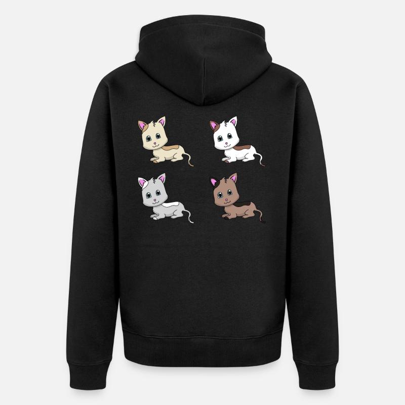 Chats 4 fois - Veste à capuche bio Premium Unisexe - noir