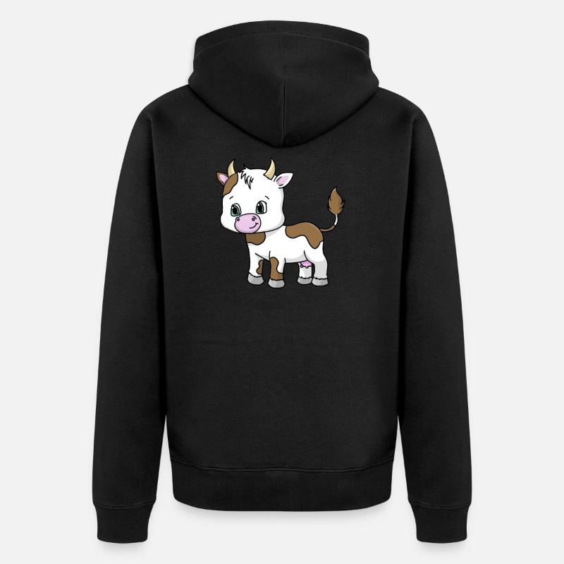 une petite vache mignonne - Veste à capuche bio Premium Unisexe - noir