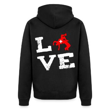 Suisse LOVE Love Wrestling Wrestlers - Veste à capuche bio Premium Unisexe - noir - Dos - Nico (187cm)