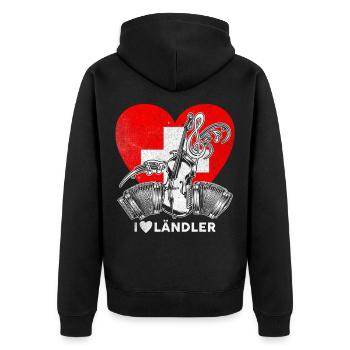 Suisse Ländler Schlager Musique folklorique - Veste à capuche bio Premium Unisexe - noir - Dos - Nico (187cm)