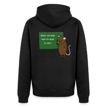 Lehrer - Unisex Premium Bio Zip Hoodie - Schwarz - Hinten - Nico (187cm)