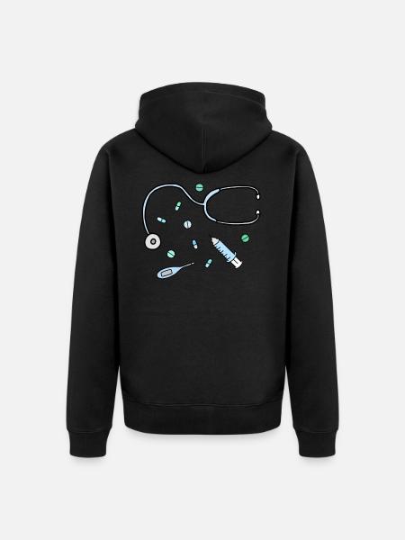 Doctor - Unisex Premium Organic Zip Hoodie - black