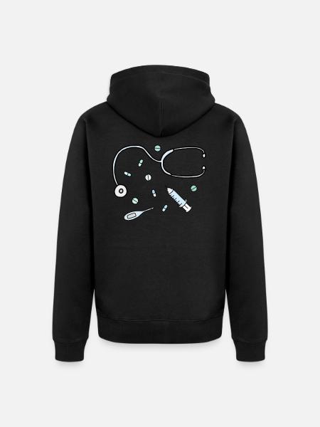 medicine - Unisex Premium Organic Zip Hoodie - black