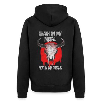 Vegan Death Metal - Veste à capuche bio Premium Unisexe - noir - Dos - Nico (187cm)