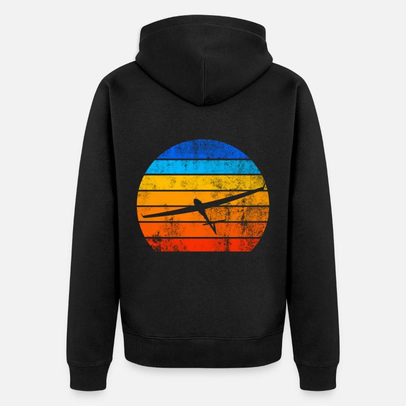 Gliding glider sunset - Unisex Premium Organic Zip Hoodie - black