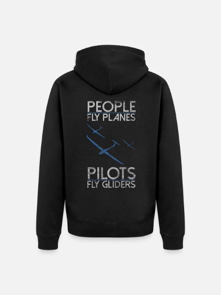 Gliding pilot - Unisex Premium Organic Zip Hoodie - black