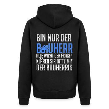 Superviseur de site Client Builder - Veste à capuche bio Premium Unisexe - noir - Dos - Nico (187cm)