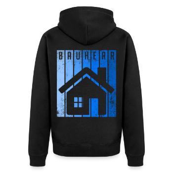 Client Construction Manager - Unisex Premium Organic Zip Hoodie - black - Back - Nico (187cm)