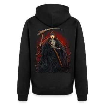 Crâne de squelette de faux faux de Senseman - Veste à capuche bio Premium Unisexe - noir - Dos - Nico (187cm)