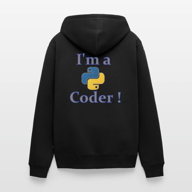 Ich bin Python-Code Unisex Premium Bio Zip Hoodie