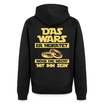 JGA Junggesellenabschied Polterabend Das Wars - Unisex Premium Bio Zip Hoodie - Schwarz - Hinten - Nico (187cm)