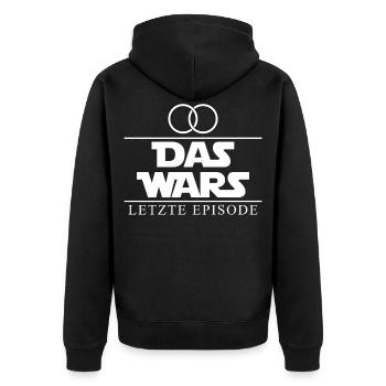 JGA Junggesellenabschied Polterabend Das Wars - Unisex Premium Bio Zip Hoodie - Schwarz - Hinten - Nico (187cm)