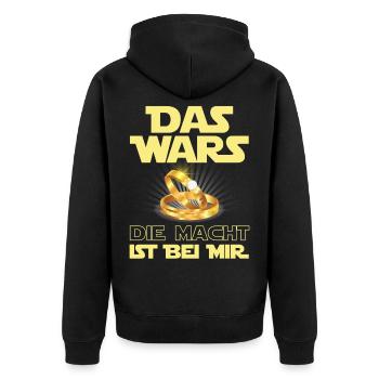 JGA Junggesellenabschied Polterabend Das Wars - Unisex Premium Bio Zip Hoodie - Schwarz - Hinten - Nico (187cm)