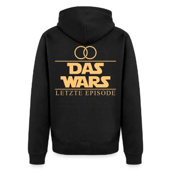 JGA Junggesellenabschied Polterabend Das Wars - Unisex Premium Bio Zip Hoodie - Schwarz - Hinten - Nico (187cm)