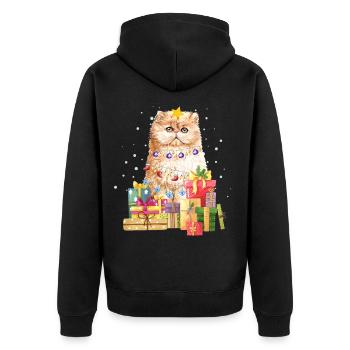 Grumpy Cat Cat Christmas Ugly Xmas - Unisex Premium Organic Zip Hoodie - black - Back - Nico (187cm)