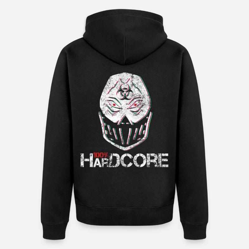 Techno Uptempo Gabber Rave Geschenk - Unisex Premium Bio Zip Hoodie - Schwarz