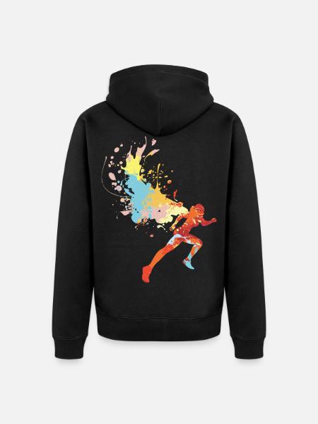 Marathon - Unisex Premium Organic Zip Hoodie - black
