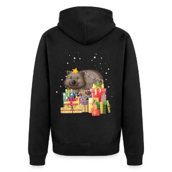 Wombat Australie Noël Noël laid - Veste à capuche bio Premium Unisexe - noir - Dos - Nico (187cm)