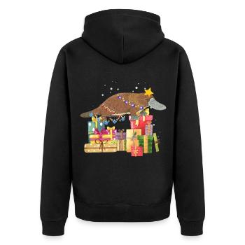 Ornithorynque Australie Noël Noël laid - Veste à capuche bio Premium Unisexe - noir - Dos - Nico (187cm)