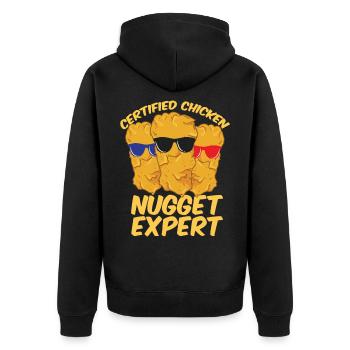 Chicken nuggets expert eating fast food - Unisex Premium Organic Zip Hoodie - black - Back - Nico (187cm)
