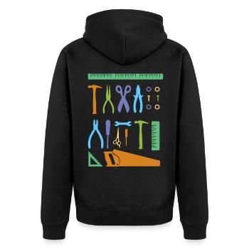 Mechaniker Instandhaltung Werkzeug Geschenk - Unisex Premium Bio Zip Hoodie - Schwarz - Hinten - Nico (187cm)