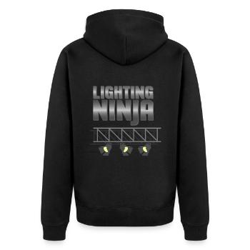 Light Ninja Maintenance Technician Gift - Unisex Premium Organic Zip Hoodie - black - Back - Nico (187cm)